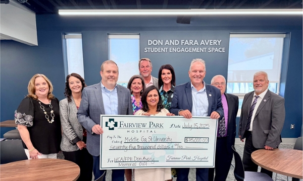 Fairview Park Hospital is proud to announce a donation to Middle Georgia State University in the amount of $85,000 in memory of its late CEO, Don Avery. 